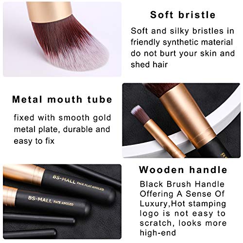 BS-MALL Makeup Brushes Premium Makeup Brush Set Synthetic Kabuki Cosmetics Foundation Blending Blush Eyeliner Face…