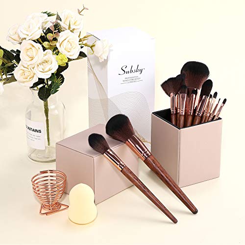 Subsky Makeup Brushes,12Pcs Travel Makeup Brush Set Premium Makeup Brush Set Synthetic Cosmetics Foundation Powder…