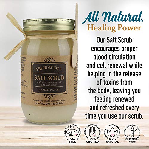Holy City Skin Products Exfoliating Body Scrub – Pure Dead Sea Salt Scrub for Hands and Body with Lemongrass, Hydrating…
