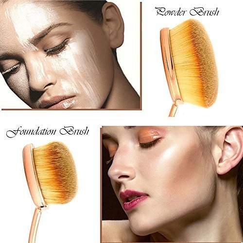 Beauty Kate Oval Makeup Brushes Set 5 Pcs Professional Oval Toothbrush Foundation Contour Concealer Eyeliner Blending…