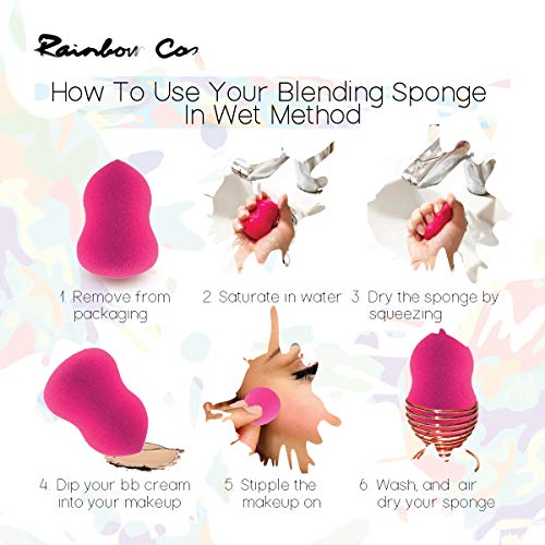 Rainbow Cos Premium Pear Shape Makeup Sponge Beauty Foundation Sponge Blender for Applicator, Foundation and Highlight…
