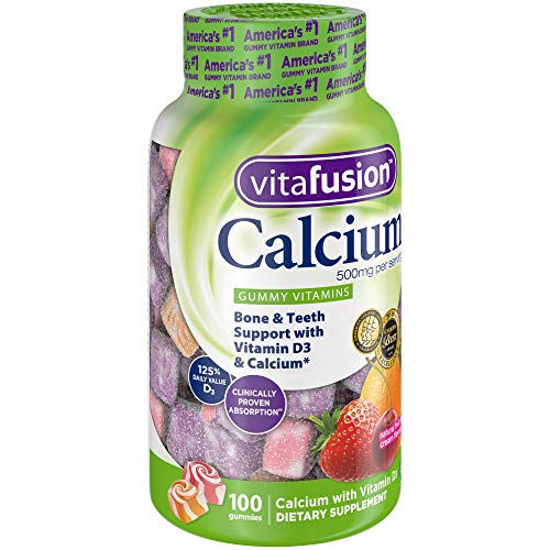 vitafusion Chewable Calcium Gummy Vitamins for Bone and Teeth Support, Fruit and Cream Flavored, America’s Number 1…