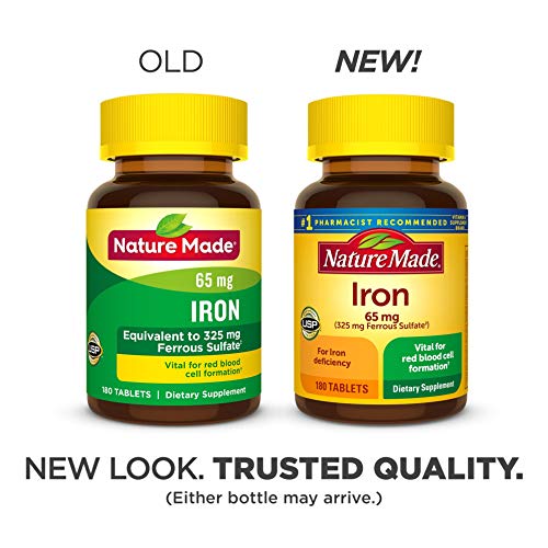 Iron 65 mg (from Ferrous Sulfate) Tablets, 180 Count