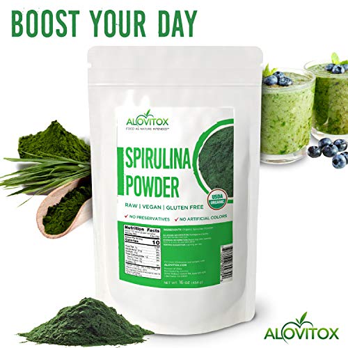 Organic Spirulina Powder | Nutrient Dense Superfood with Antioxidants, Proteins, Vitamin A and Bs,Fiber, Omegas 3, 6 and…
