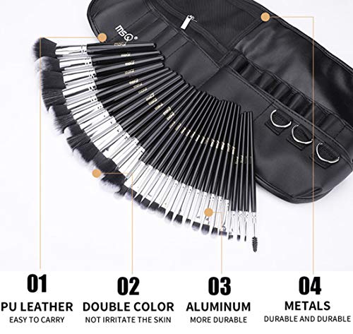 MSQ Makeup Brushes Set 29pcs Professional Cosmetics Brushes with Belt Waist Makeup Bag (Foundation, Powder, Creams…