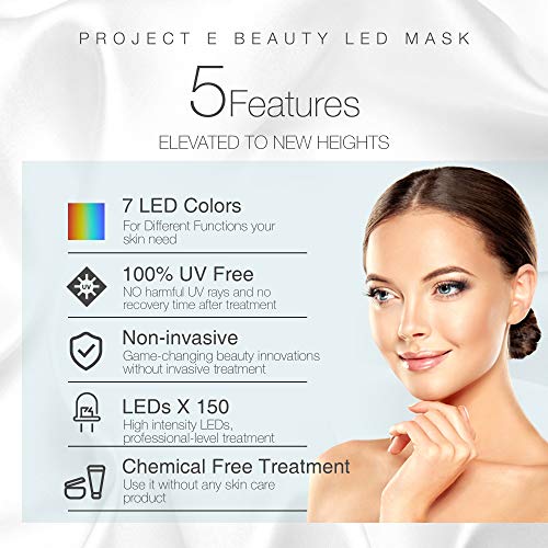 Project E Beauty 7 Colors LED Face Mask Light Therapy Anti-Aging Facial Skincare Routine | Skin Tightening | Calm…