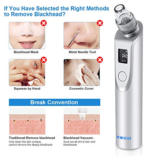 Blackhead Remover Vacuum-Pore Cleaner Vacuum Electric Suction Facial Comedo Acne Extractor Tool with LED Display for…