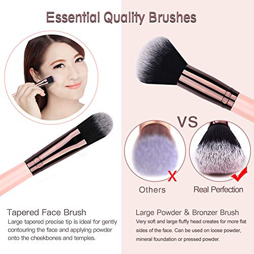 Premium Quality 15pcs Makeup Brushes Set, includes eye shadow brush, foundation brush, blush brush, concealer brush…