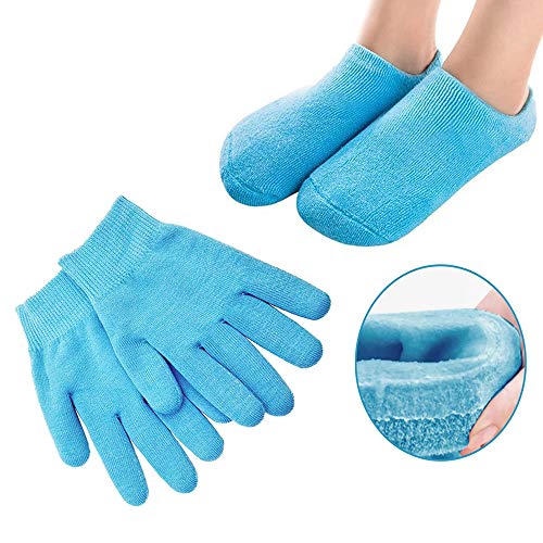 Pinkiou Moisturizing Gloves Socks Set Gel Spa for Moisturize Soften Repairing Dry Hands Feet Cracked Skin Care Silicone…