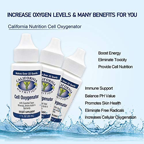 California Nutrition Cell Oxygenator 1 Fl Oz Bottle (Pack of 12), Liquid Oxygen Drops Daily Nutritional Supplement