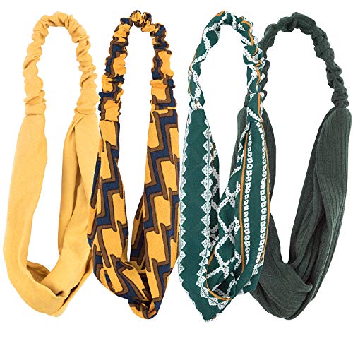 EAONE 16 Pcs Boho Headbands for Women, Fashion Headbands Floral Bandeau Head bands Retro Elastic Hair Bands Criss Cross…