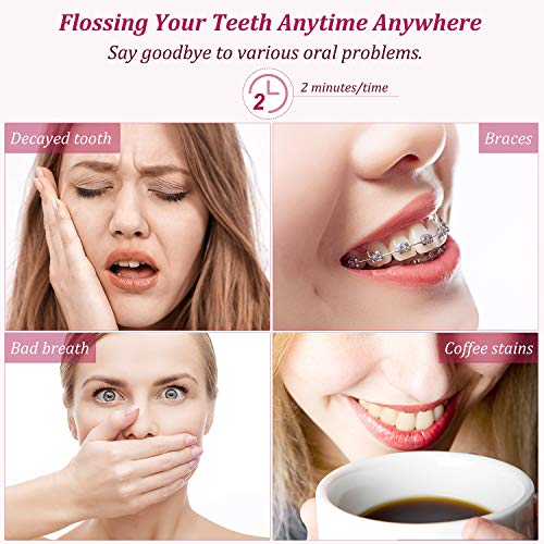 Water Dental Flosser Cordless for Teeth: Portable Oral Irrigator Rechargeable Collapsible Travel Teeth Cleaner with Case…