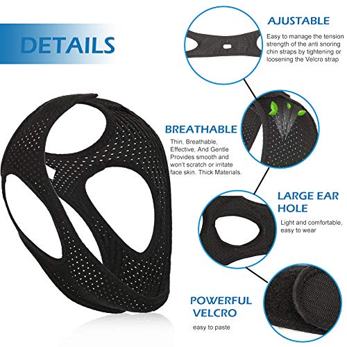 Anti Snoring Chin Strap, Snore Chin Strap, Stop Snoring Chin Strap, Anti Snoring Devices (1 Count (Pack of 1))
