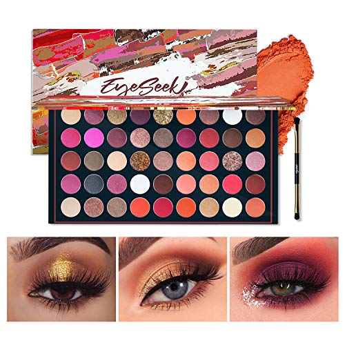 EYESEEK Matte Eyeshadow Palette, Neutral Eye Makeup Palettes Sets with Brushes, Brown & Nude Pink 45 Shades Smokey with…