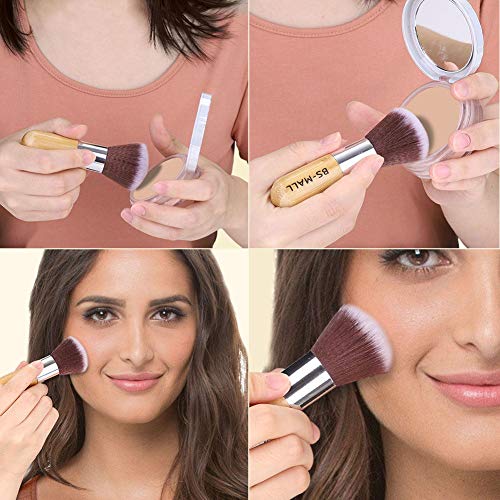 BS-MALL Makeup Brush Set 11Pcs Bamboo Synthetic Kabuki Brush Set Foundation Powder Blending Concealer Eye shadows Blush…