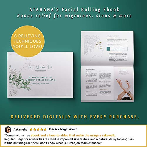 Atahana Jade Roller and Gua Sha Set w/ Fridge Case – 100% Natural Jade Stone Roller & Gua Sha – Video Tutorial & Ebook…
