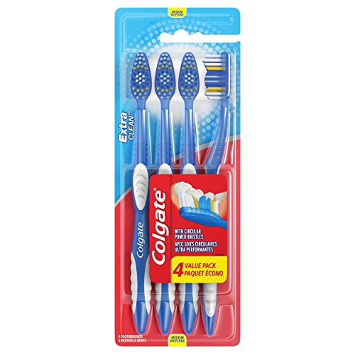 Colgate Extra Clean Full Head Toothbrush, Medium – 4 Count