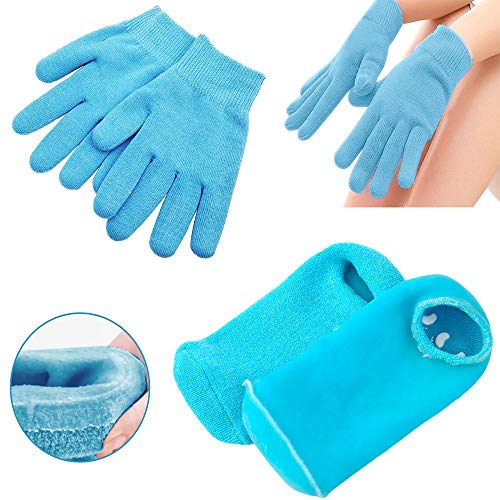 Pinkiou Moisturizing Gloves Socks Set Gel Spa for Moisturize Soften Repairing Dry Hands Feet Cracked Skin Care Silicone…