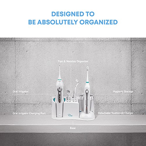 AquaSonic Home Dental Center Rechargeable Power Toothbrush & Smart Water Flosser – Complete Family Oral Care System – 10…