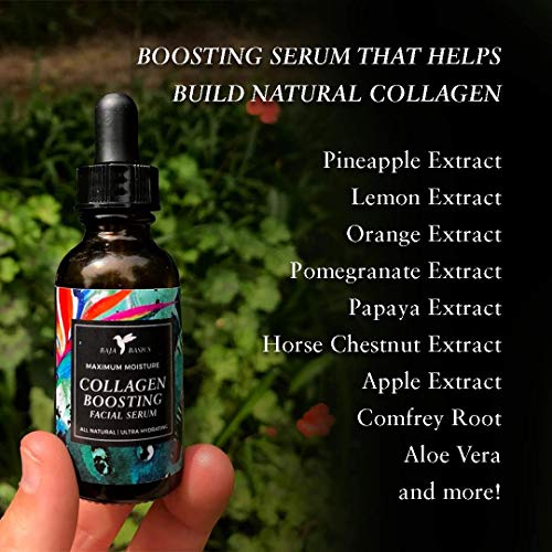 Collagen Boosting Face Serum with Vitamin C by Baja Basics, Anti Aging, Deep Hydration for Dry Skin, Collagen Building…