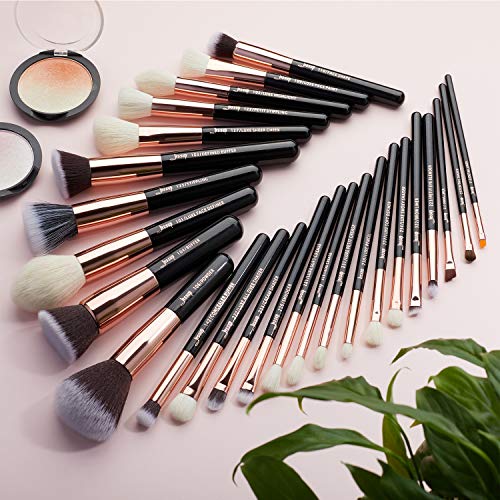Jessup Brand 25pcs Professional Makeup Brush Set Beauty Cosmetic Foundation Powder Blusher Eyeshadow Blending Natural…