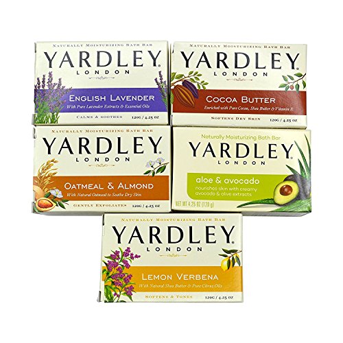 Yardley London Soap Bath Bar Bundle – 10 Bars: English Lavender, Oatmeal and Almond, Aloe and Avocado, Cocoa Butter…