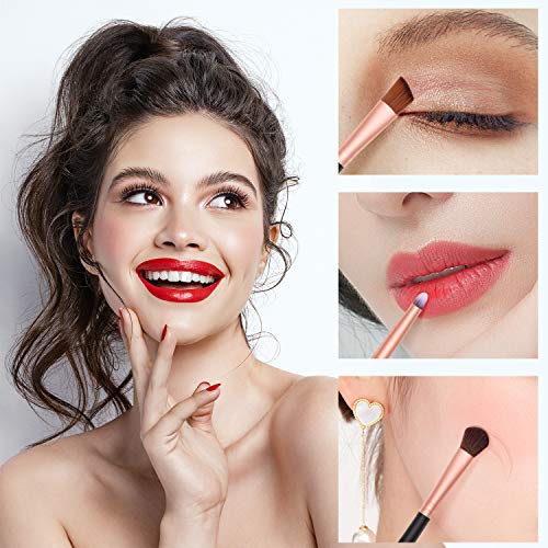 BESTOPE 18 Pcs Makeup Brushes Premium Synthetic Fan Foundation Powder Kabuki Brushes Concealers Eye Shadows Make Up…