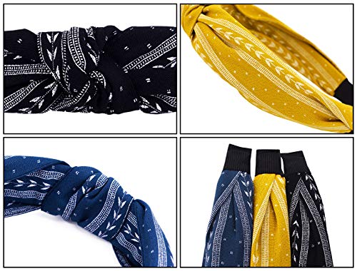 STHUAHE 3PCS Women and Girls Simple Style Double Strip Leaves Knots Handmade Hair Hoop Hairband Headband Hair…