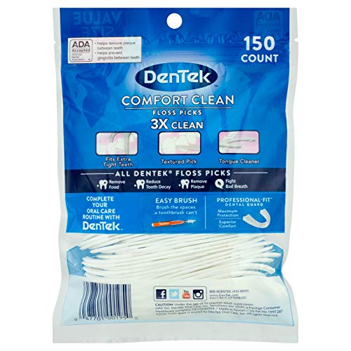 DenTek Comfort Clean Floss Picks, Silky Comfort Floss, 150 Count