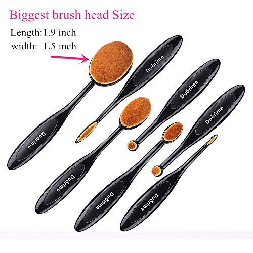 Duorime New 7pcs Black Oval Toothbrush Makeup Brush Set Cream Contour Powder Concealer Foundation Eyeliner Cosmetics…