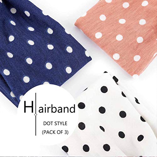 Campsis Fashion Headbands White Criss Cross Hairbands Strecthy Knotted Head Wrap for Women and Girls(Pack of 3)