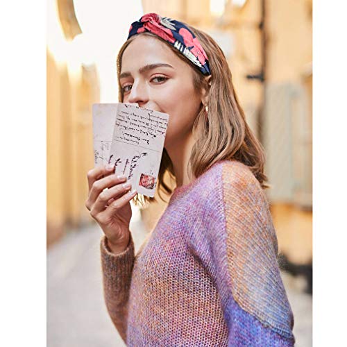 Araluky Boho Headwraps Headbands for Women Silk Floral Wrap Around Hiking Criss Cross Elastic Big Hair Bands Bohemian…