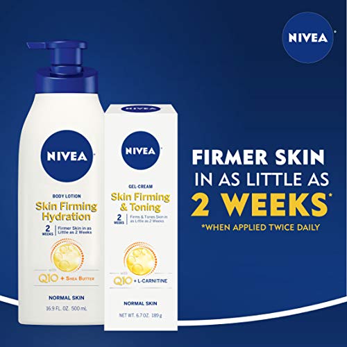 NIVEA Skin Firming Body Lotion Variety Pack with 16.9 Fl Oz Hydrating Body Lotion and 6.7 Oz Skin Firming Gel Cream
