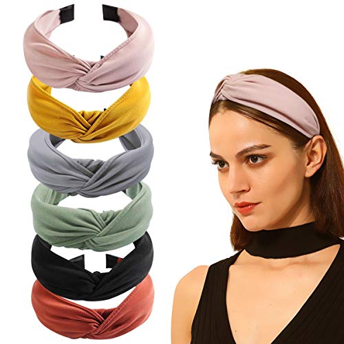 Knotted Headbands for Women, Fashion Cross Knot Headband for Girls, Top Knotted Hairband Hair Hoops with Fabric Elastic…