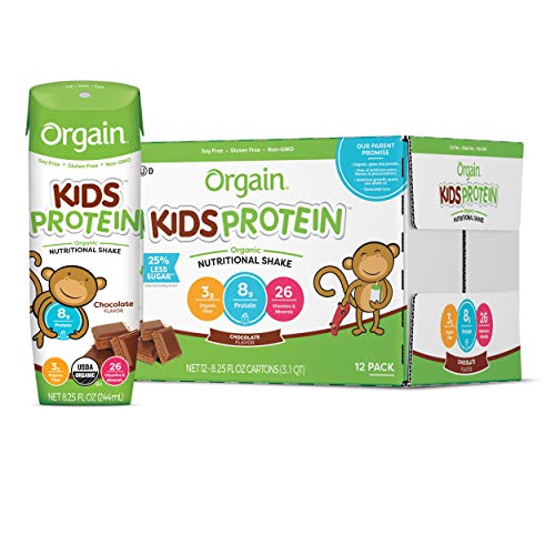 Orgain Organic Kids Protein Nutritional Shake, Chocolate – 8g of Protein, 22 Vitamins & Minerals, Fruits & Vegetables…