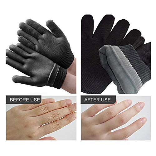 Gel Moisturizing Gloves and Spa Socks Cotton for Dry Cracked Heels Feet Skin Repair Treatment for Men and Women in Dry…