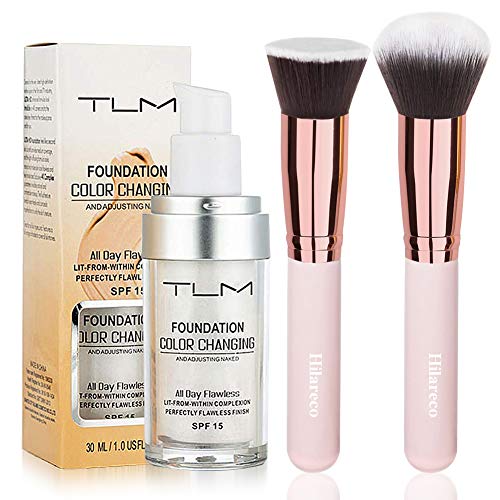 Color Changing Foundation for Aging Skin, Foundation Brush Powder Brush,5 Makeup Sponge