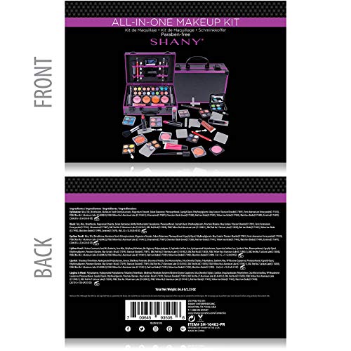 SHANY Carry All Makeup Train Case with Pro Teen Makeup Set, Makeup Brushes, Lipsticks, Eye Shadows, Blushes, and more…