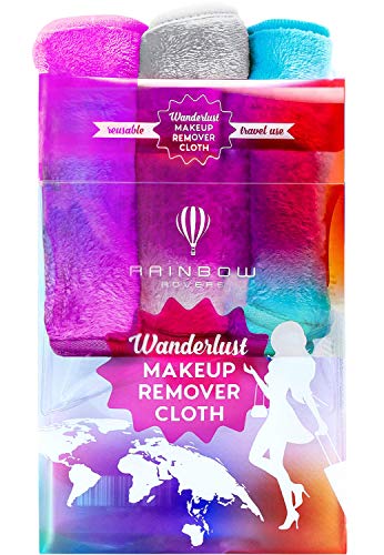 RAINBOW ROVERS Set of 3 Makeup Remover Cloths | Makeup Towel | Suitable for All Skin Types | Reusable & Ultra fine…