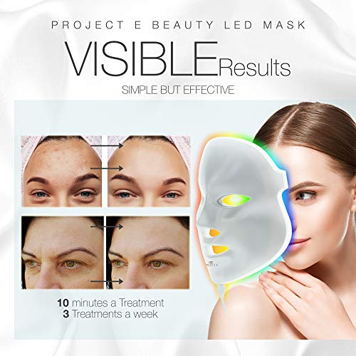Project E Beauty 7 Colors LED Face Mask Light Therapy Anti-Aging Facial Skincare Routine | Skin Tightening | Calm…