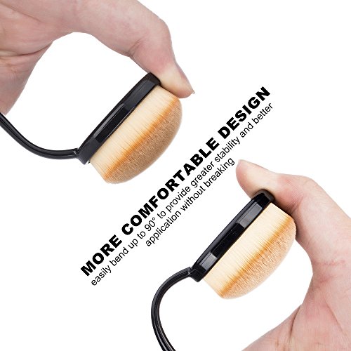 Duorime New 7pcs Black Oval Toothbrush Makeup Brush Set Cream Contour Powder Concealer Foundation Eyeliner Cosmetics…