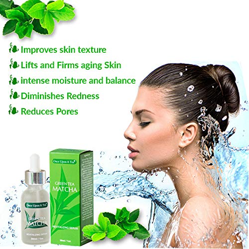 Green Tea Matcha Revitalizing Serum, For Face, Neck & Decollete, Antioxidant Facial Treatment, Smoothes Fine Lines…