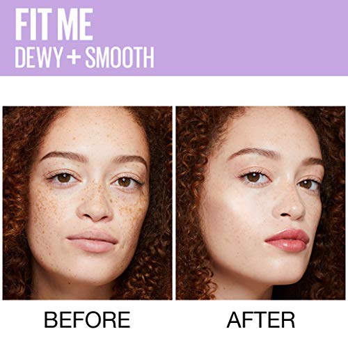 Maybelline Fit Me Dewy + Smooth SPF 18 Liquid Foundation Makeup, Classic Ivory, 1 Count