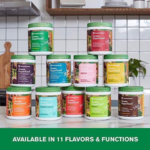 Amazing Grass Greens Blend Superfood: Super Greens Powder Smoothie Mix with Organic Spirulina, Chlorella, Beet Root…