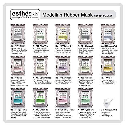estheSKIN Peel Off Type Modeling Mask Powder for Facial, Skin Care, Professional Size, 35oz (2.2Pound) 1kg, 1 pack with…