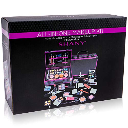 SHANY Carry All Makeup Train Case with Pro Teen Makeup Set, Makeup Brushes, Lipsticks, Eye Shadows, Blushes, and more…