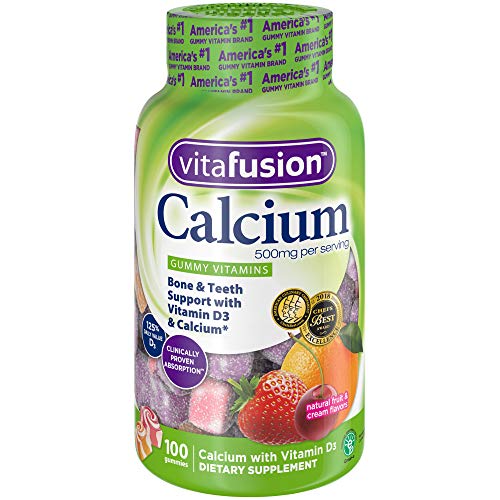 vitafusion Chewable Calcium Gummy Vitamins for Bone and Teeth Support, Fruit and Cream Flavored, America’s Number 1…