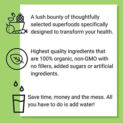 Smart Pressed Organic Greens Superfoods Juice Powder Single Serving Cold-Pressed Vegan Alkalizing Green Juice Cleanse…