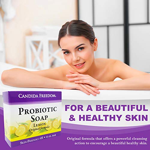 Massey’s CF 100% Natural Probiotic Soap – Lemon Body Soap – 4oz Lemon Scent
