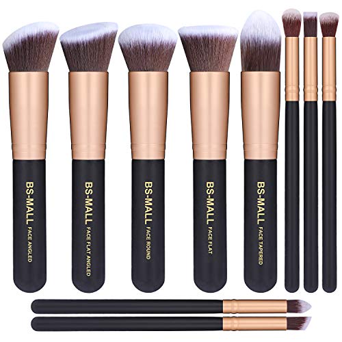 BS-MALL Makeup Brushes Premium Makeup Brush Set Synthetic Kabuki Cosmetics Foundation Blending Blush Eyeliner Face…